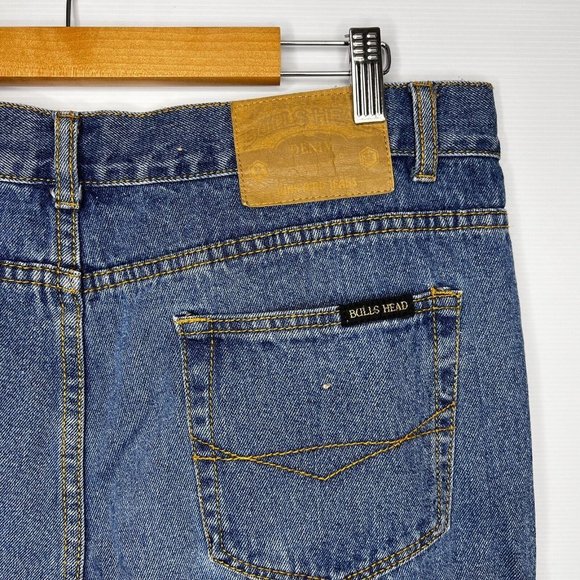 Bulls Head Junkyard Jeans Mens Straight Blue Denim Cotton size W38 - Picture 5 of 7